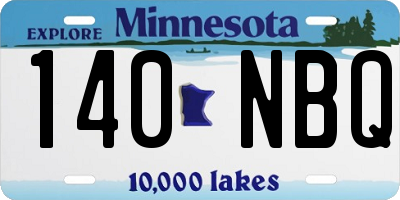 MN license plate 140NBQ