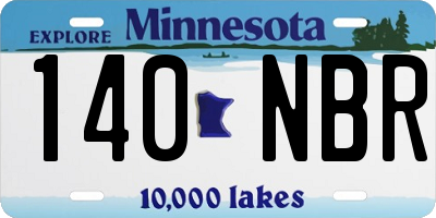 MN license plate 140NBR