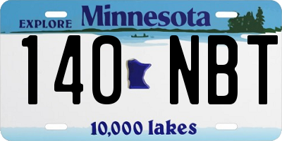MN license plate 140NBT