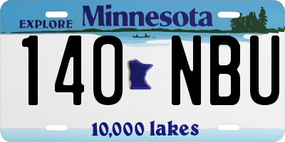 MN license plate 140NBU