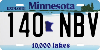 MN license plate 140NBV