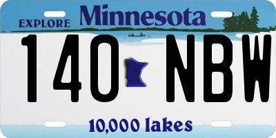 MN license plate 140NBW
