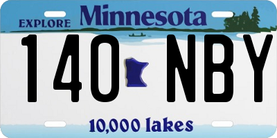 MN license plate 140NBY