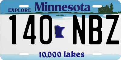 MN license plate 140NBZ