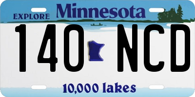 MN license plate 140NCD