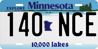 MN license plate 140NCE