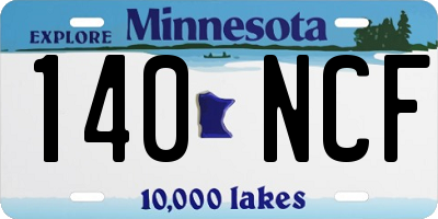 MN license plate 140NCF