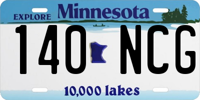 MN license plate 140NCG
