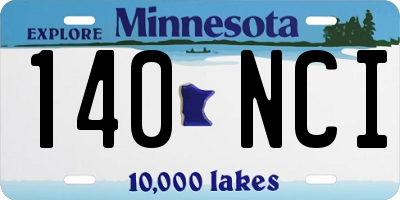 MN license plate 140NCI