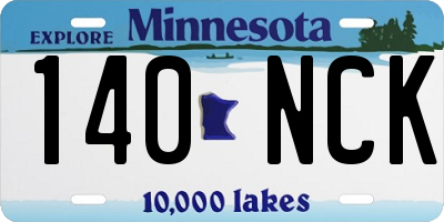 MN license plate 140NCK