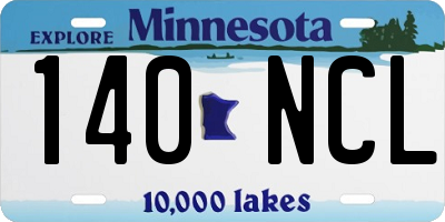 MN license plate 140NCL