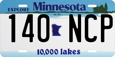 MN license plate 140NCP