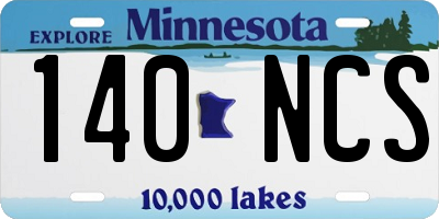 MN license plate 140NCS
