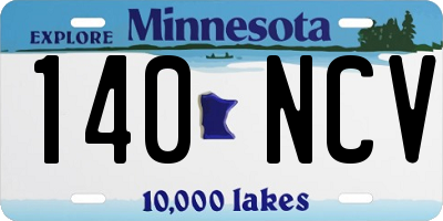 MN license plate 140NCV