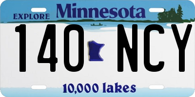 MN license plate 140NCY
