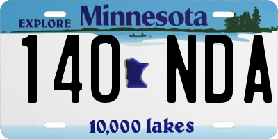 MN license plate 140NDA