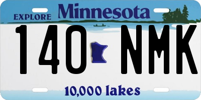 MN license plate 140NMK