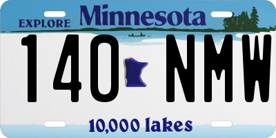 MN license plate 140NMW