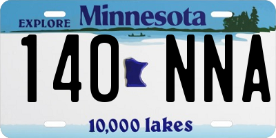 MN license plate 140NNA