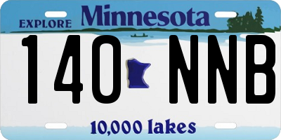 MN license plate 140NNB