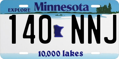 MN license plate 140NNJ
