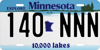 MN license plate 140NNN
