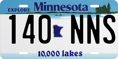 MN license plate 140NNS