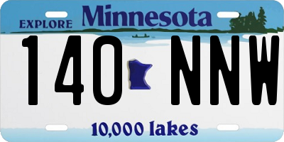 MN license plate 140NNW