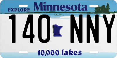 MN license plate 140NNY