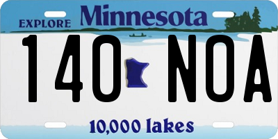 MN license plate 140NOA