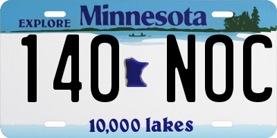 MN license plate 140NOC
