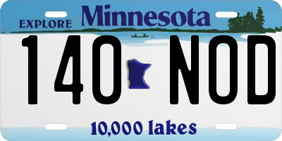 MN license plate 140NOD