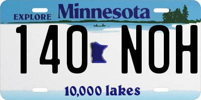 MN license plate 140NOH