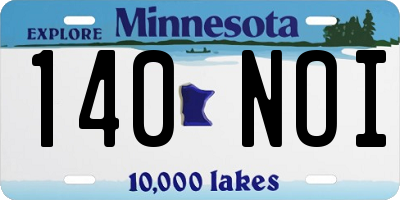 MN license plate 140NOI