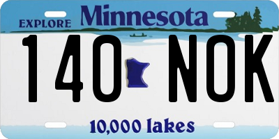 MN license plate 140NOK