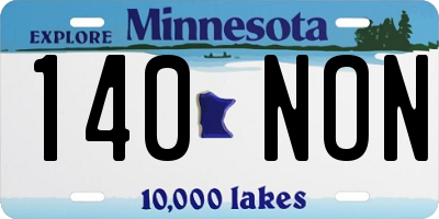 MN license plate 140NON