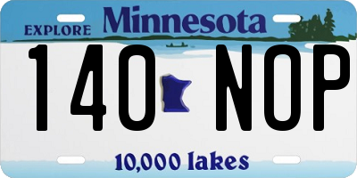 MN license plate 140NOP