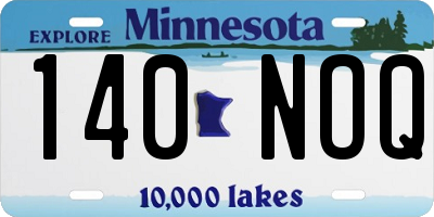 MN license plate 140NOQ