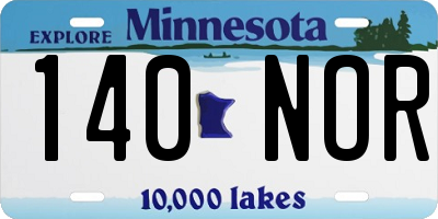 MN license plate 140NOR