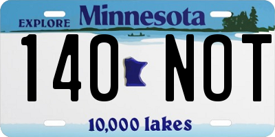 MN license plate 140NOT