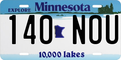 MN license plate 140NOU