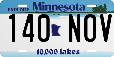 MN license plate 140NOV