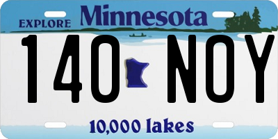 MN license plate 140NOY