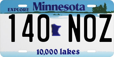 MN license plate 140NOZ