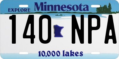 MN license plate 140NPA
