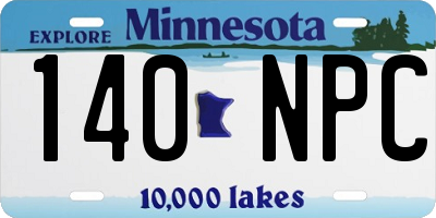 MN license plate 140NPC