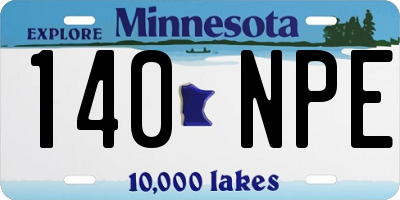 MN license plate 140NPE