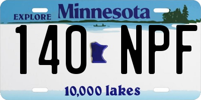 MN license plate 140NPF