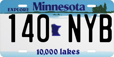 MN license plate 140NYB