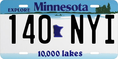 MN license plate 140NYI